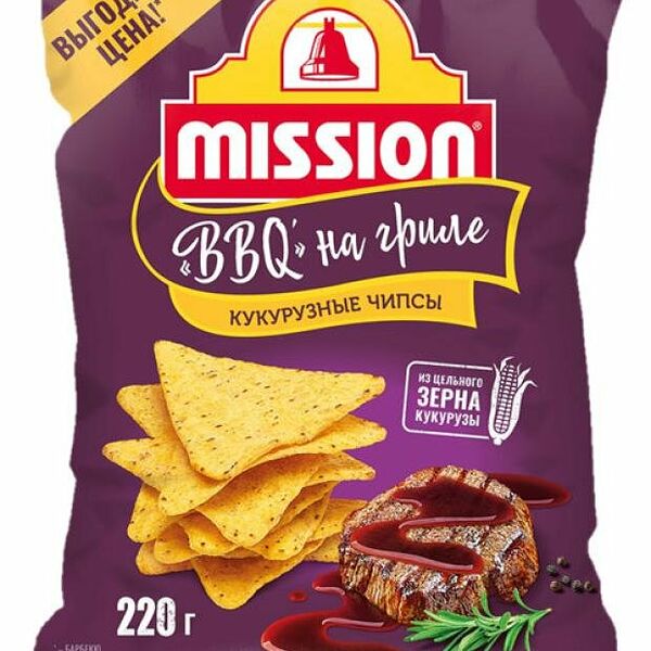 Чипсы кукурузные BBQ на гриле ТМ Mission (Миссион)