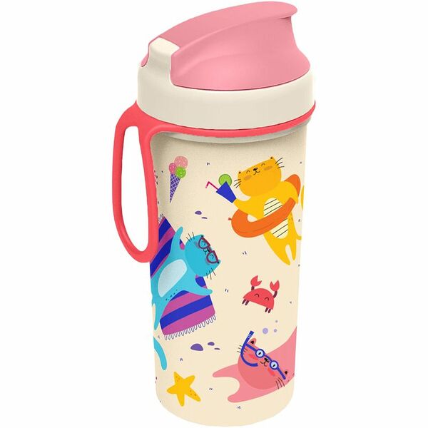 Бутылка Пластишка детская с декором и петлёй, 400мл, в ассортименте