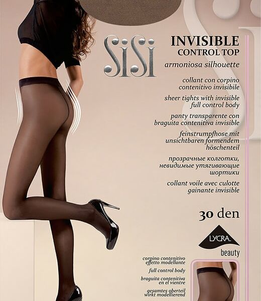 Колготки SiSi Invisible Control Top 30 Daino Бежевые Размер 4