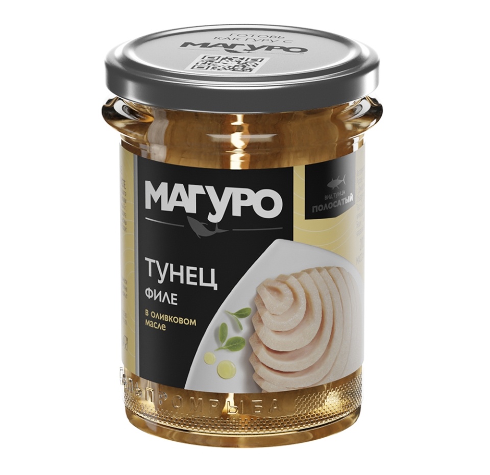 

Тунец Магуро полосатый филе в оливковом масле 200 г