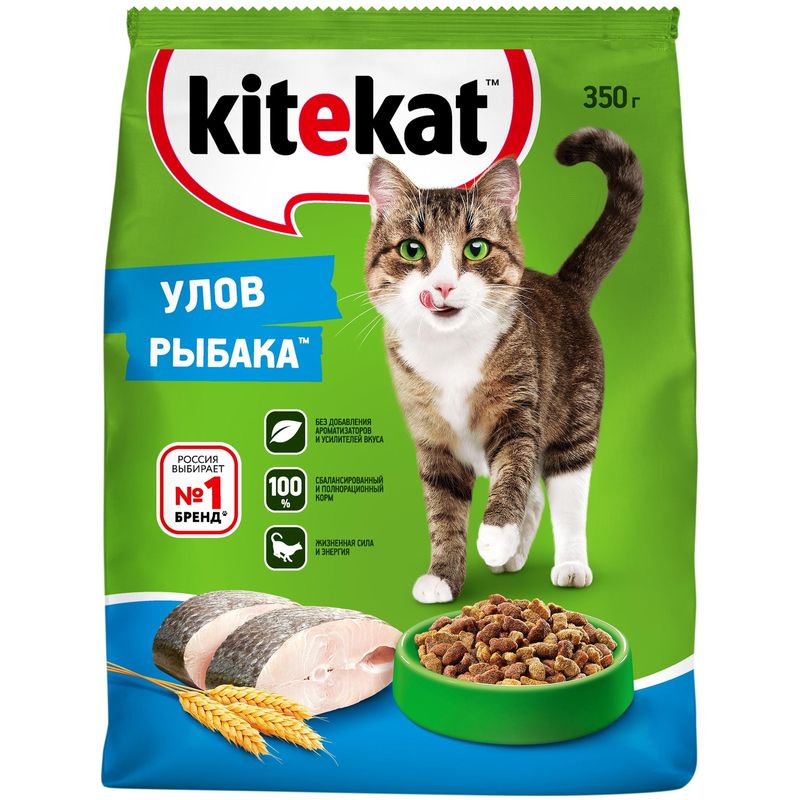 

Корм сухой Kitekat для взрослых кошек улов рыбака 350 г