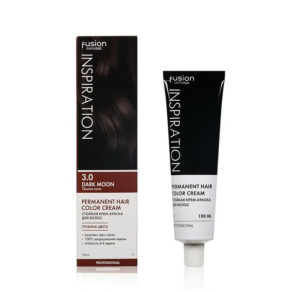 Стойкая крем-краска для волос Concept Fusion Inspiration 3.0 Dark Moon Темная луна, 100 мл