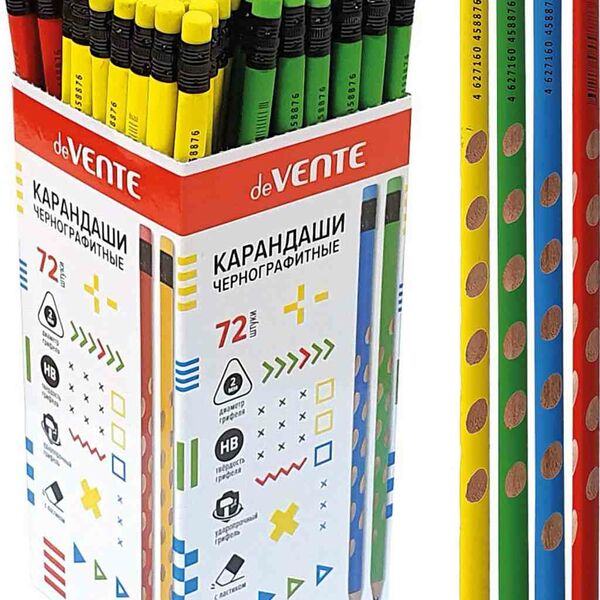 Карандаш чернографитный deVENTE Intens HB, цвета в ассортименте