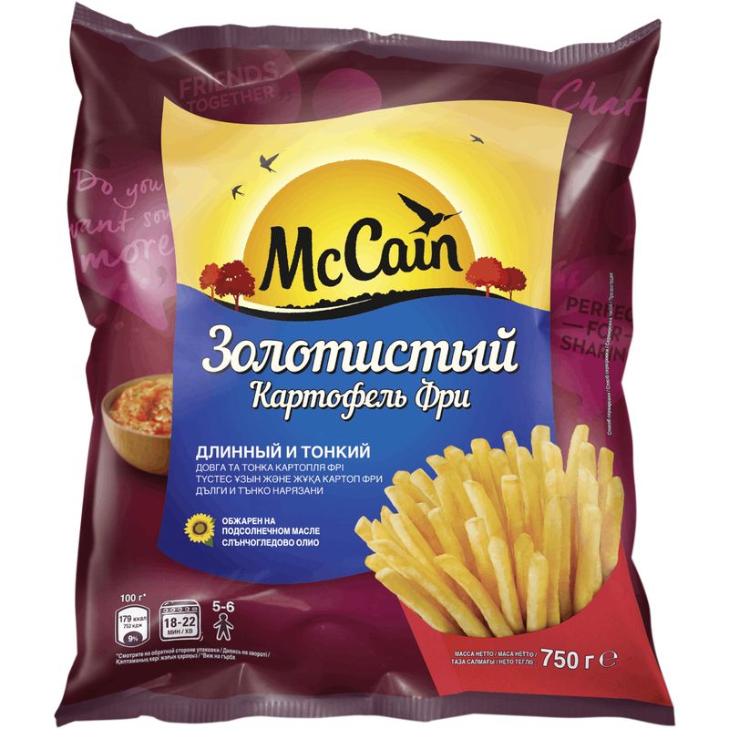 

Картофель фри McCain золотистый длинный тонкий 750 г
