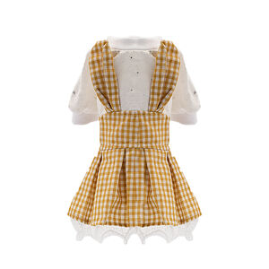 Платье с ушками для собак L горчичный (девочка)