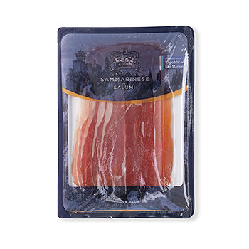 Ветчина сыровяленая Fabrica Sammarinese Dei Salumi Прошутто Крудо Маттонелла без кости прессованая 70г, Россия