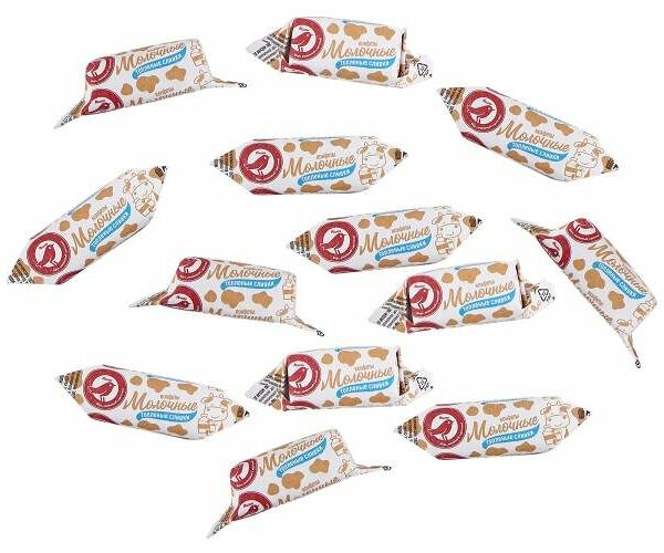 Конфеты молочные Ашан Красная птица на топленых сливках