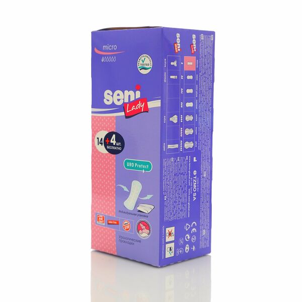 Урологические прокладки ТМ Seni Lady micro (Сени Леди микро) 14 + 4 шт.