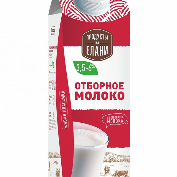Молоко Продукты из Елани отборное пастеризованное 6%