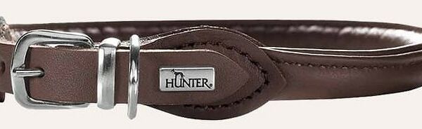 Hunter ошейник кожаный Round&Soft Elk 30 - 33 см., Кофейный