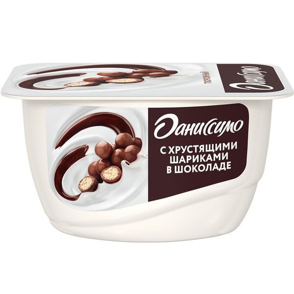 Творожок Даниссимо с хрустящими шариками в шоколадной глазури 7.2%, 130 г