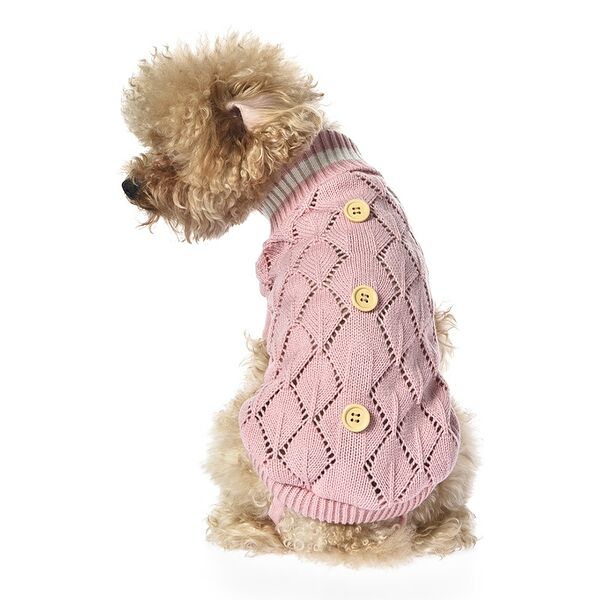 Свитер для собак FOXIE Buttons S (длина спины 30см) розовый