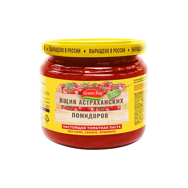 Паста томатная Ящик Астраханских Помидоров 205г ст/б Green Ray