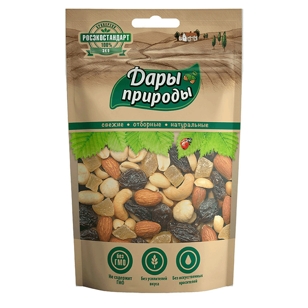 Коктейль Дары природы Смесь орехов арахиса и цукатов