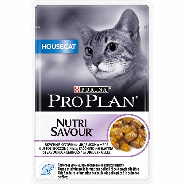 Корм для кошек Pro Plan Nutri Savour Housecat с индейкой в желе