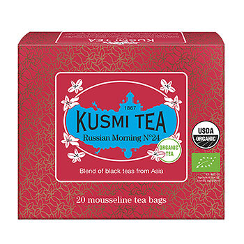 Чай чёрный Russian Morning № 24 Organic пакетированный, Kusmi Tea, 20 шт. по 2 г