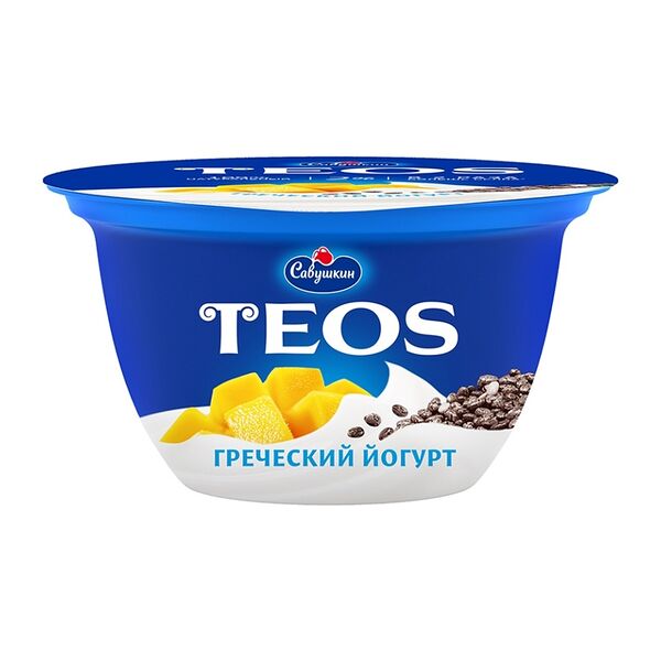 Йогурт греческий Teos Манго-чиа 2% 140г