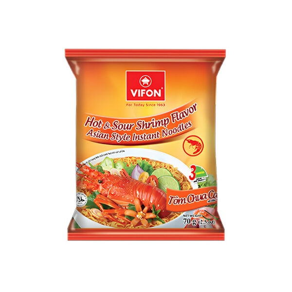 Лапша б\п со вкусом чили и креветки VIFON, 70 г