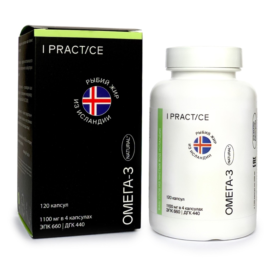 

Бад i practice омега-3 высокой концентрации (epa396, dha264) 120 капсул Россия