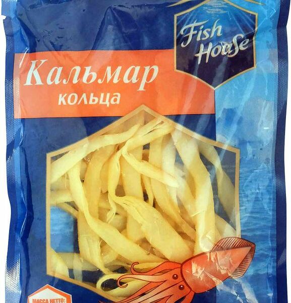 Кальмар Fish House сушеный кольца, 70г