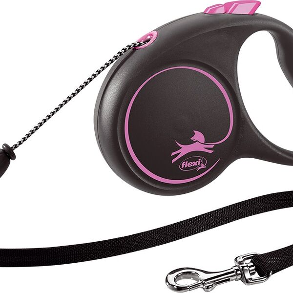 Flexi рулетка Black Design S до 12 кг (5 м трос) Розовый
