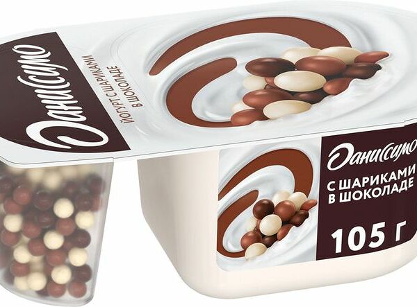 Йогурт Даниссимо Фантазия с хрустящими шоколадными шариками 6.9% 105г