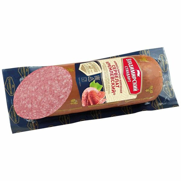 Сервелат варёно-копчёный Владимирский Стандарт Кремлёвский категория В, 350г