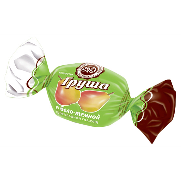 Конфеты Микаелло Груша в бело-тёмной шоколадной глазури