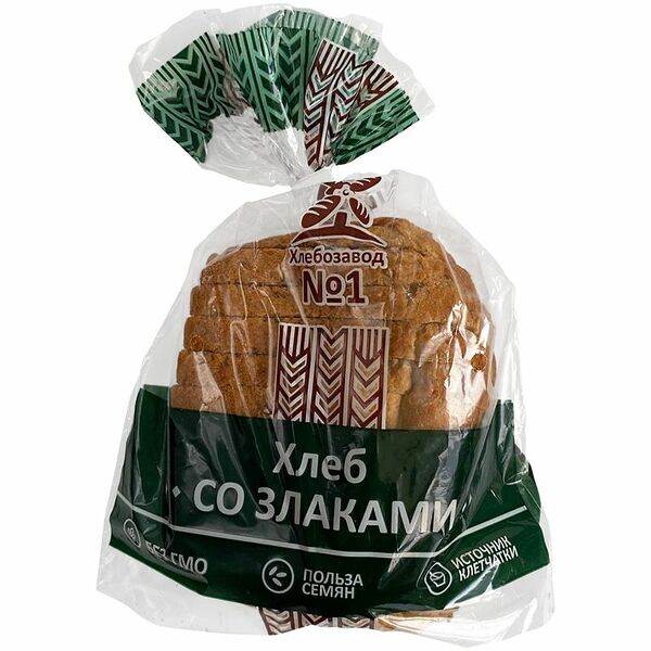 Хлеб ХЛЕБОЗАВОД №1 со злаками в нарезке