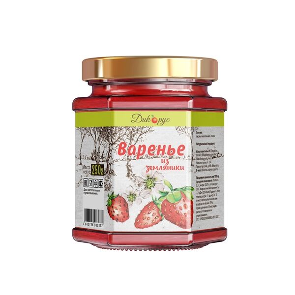 Варенье Дикодар из земляники 250г, Россия