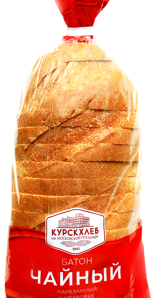 Батон КУРСКХЛЕБ Чайный, в нарезке