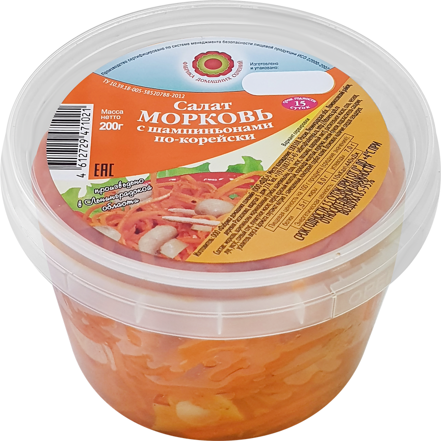 

Морковь ФДС По-корейски с шампиньонами