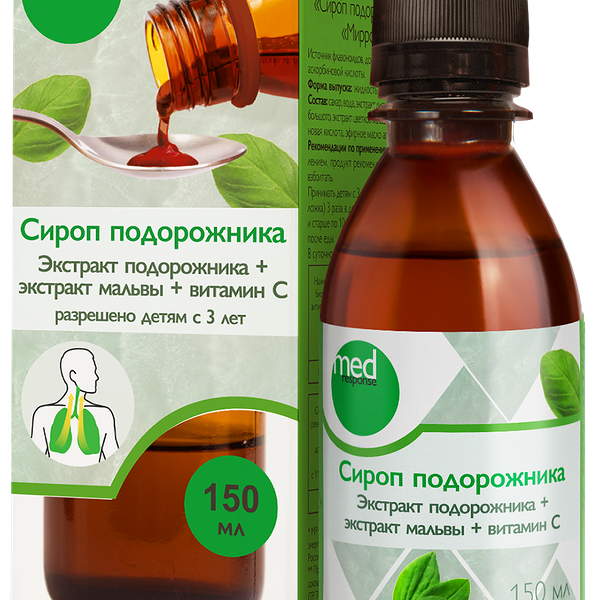 Medresponse сироп подорожника 150 мл
