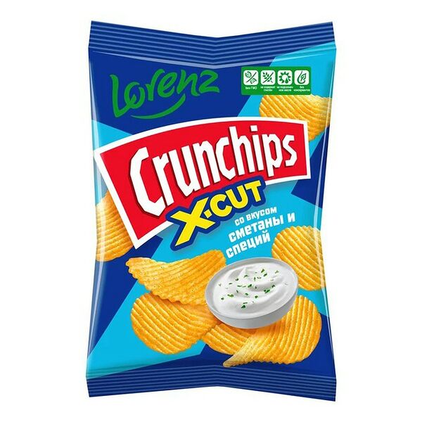 Чипсы картофельные сметана/специи Crunchchips X-Cut 70г