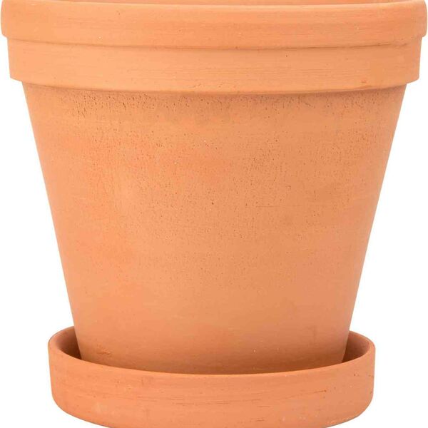 Горшок керамический Конус с подставкой цвет: терракотовый