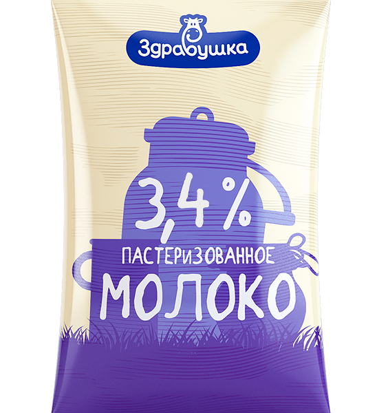 Молоко паст жир. 3.4% п/пл 1л Здравушка(Борисов)
