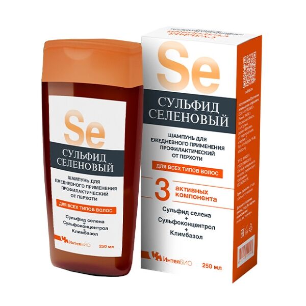 Шампунь ИнтелБио Сульфидселеновый для ежедневного применения профилактический от перхоти 250 мл