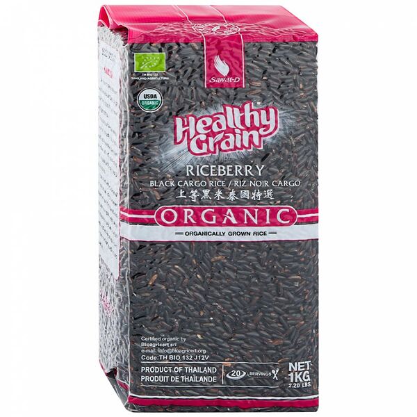 Рис длиннозёрный Sawat-D Тайский чёрный, 1 кг