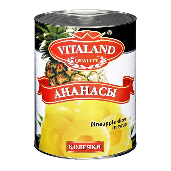 Ананасы Vitaland Колечки в сиропе 