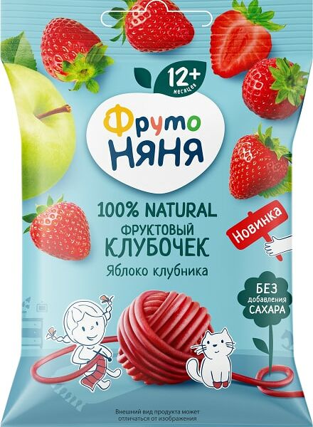Кусочки фруктовые ФрутоНяня Яблоко клубника с 12 месяцев 15г