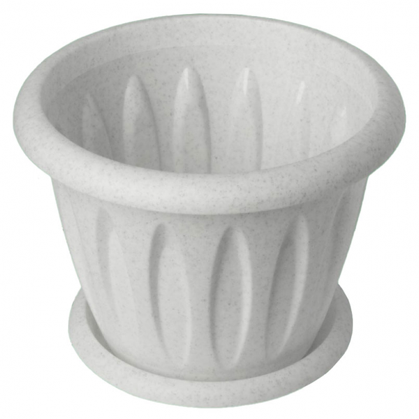 Кашпо Каждый день пластиковое серое 14 см