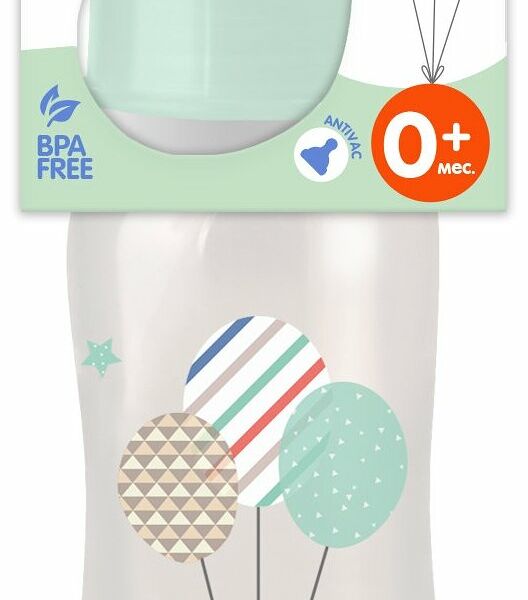 Mepsi Бутылочка для кормления с силиконовой соской черепашка с шариками 0+ 250мл