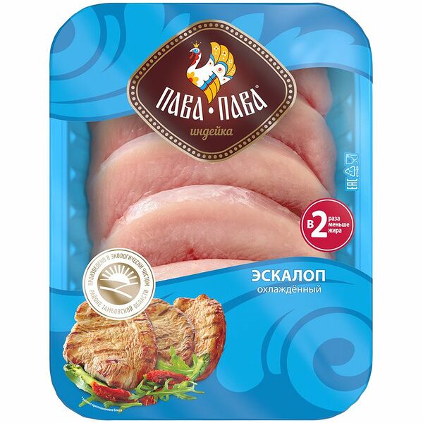 Эскалоп индейки Пава-Пава охлаждённый, 600г
