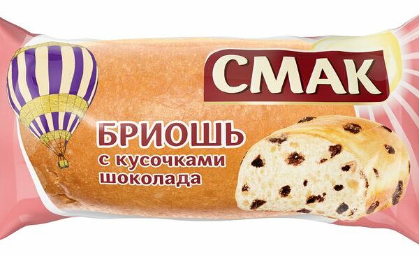 Бриошь Смак Французские улочки с кусочками шоколада, 30г