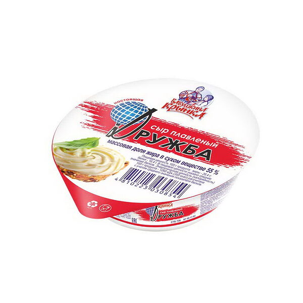 Сыр плавл Настоящая дружба жир 55% п/ст 140 г Бабушкина крынка