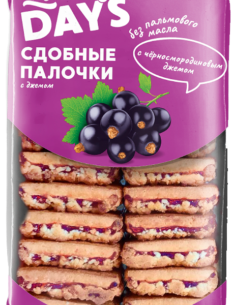 Сдобные палочки Lucky Days с черносмородиновым джемом 370 г