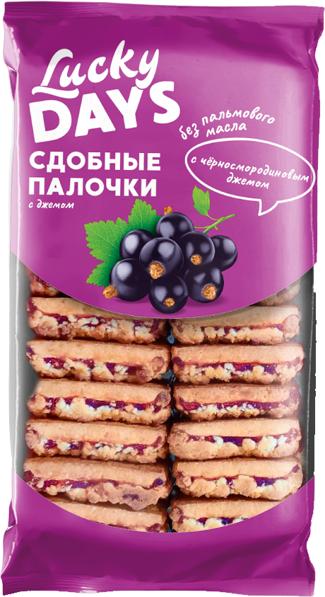 

Сдобные палочки Lucky Days с черносмородиновым джемом