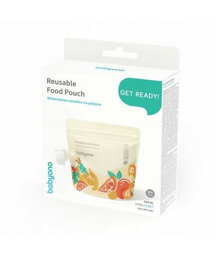 Пакеты многоразовые для еды 150мл 5шт/уп Babyono