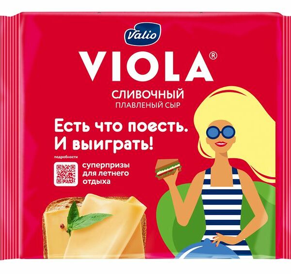 Сыр плавленый Viola Сливочный ломтики 45% 140г