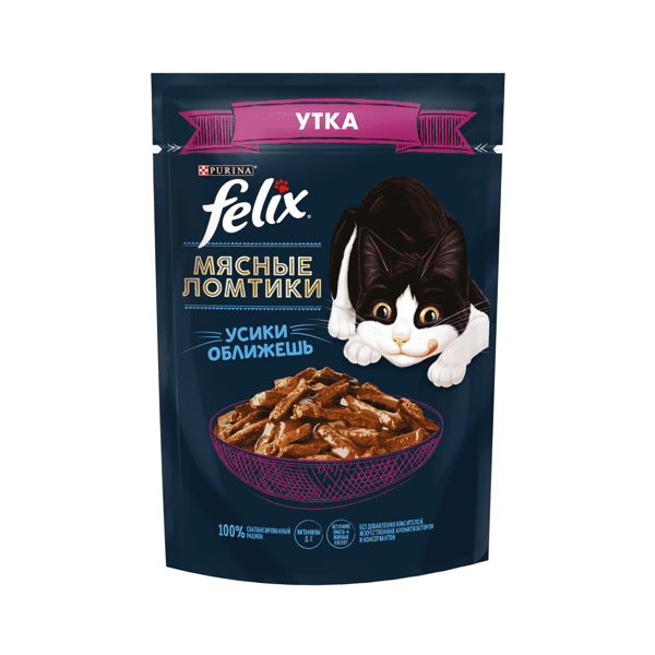Корм для кошек Felix Мясные ломтики Утка